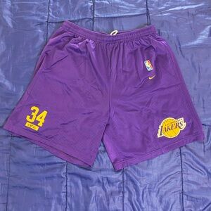 VNT Los Angeles Lakers Nike NBA Authentic Dri-Fit Practice Shorts Shaquille 2XL